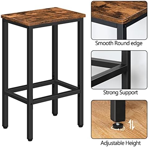 MAHANCRIS Bar Stools, Set of 2 Bar Chairs, Kitchen Breakfast Bar Stools with ...