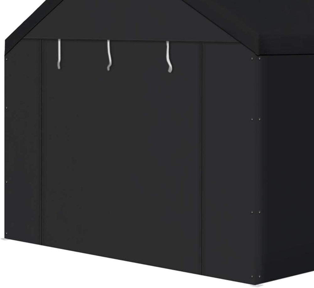 Caravan Canopy Domain 10 x 20 Ft Car Tent Sidewalls for Carport, Black
