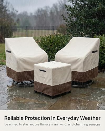 3-Piece Patio Bistro Furniture Cover Set, Heavy-Duty 600D Waterproof Outdoor ...
