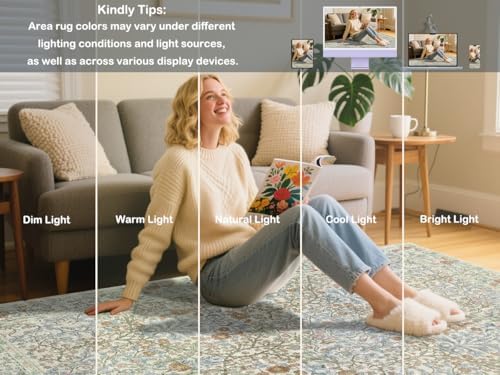 Extra Large 10x14 Area Rug for Living Room, Washable Rugs for Dining Room, Be...