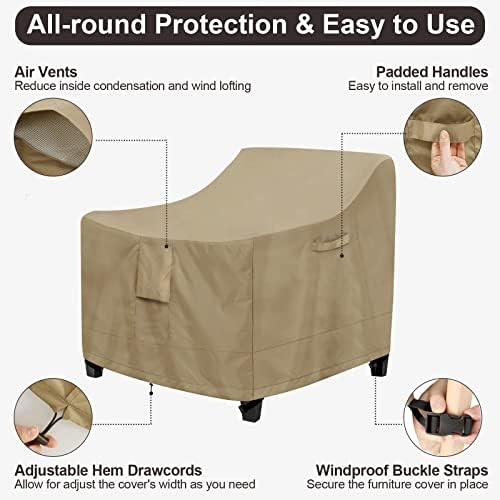 PureFit Outdoor Chair Covers Waterproof 2 Pack Patio Furniture Seat Covers