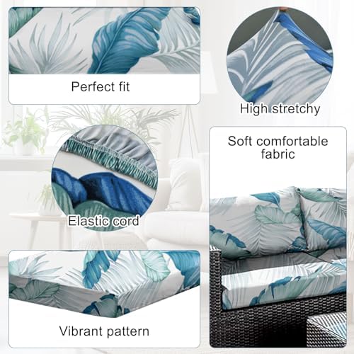 CALBODE 12Pcs Stretch Patio Cushion Covers Outdoor Couch Cover Replacement,Ou...