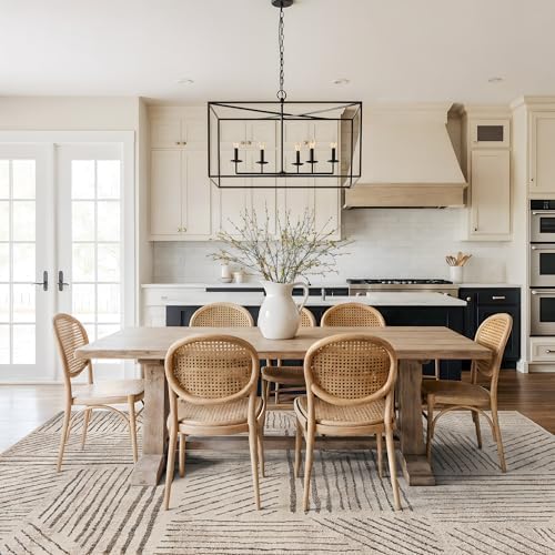 Rugshop Modern High-Low Patchwork Geometric Area Rug Cream 7'10" x 1...