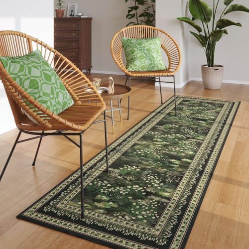 Rugcomf Runner Rug Impressionist-Style Vintage Kitchen Rugs Non Slip Washable...
