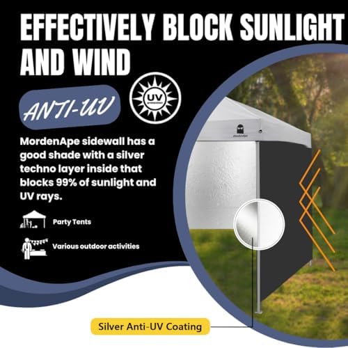 10x10 Pop Up Canopy Tent Sidewalls - Straight Leg Compatible, 300D Waterproof...