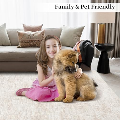 RUGSREAL 8x10 Washable Rug for Living Room Non-Slip Modern Abstract Area Rug ...