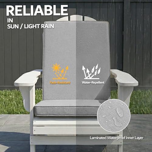 Adirondack Chair Cushions Set of 2 - Removable Covers, Water-Repellent & ...