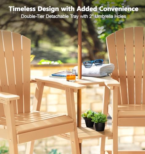 PASAMIC Tall Adirondack Chair Set of 2, All-Weather HDPE Outdoor Chairs with ...