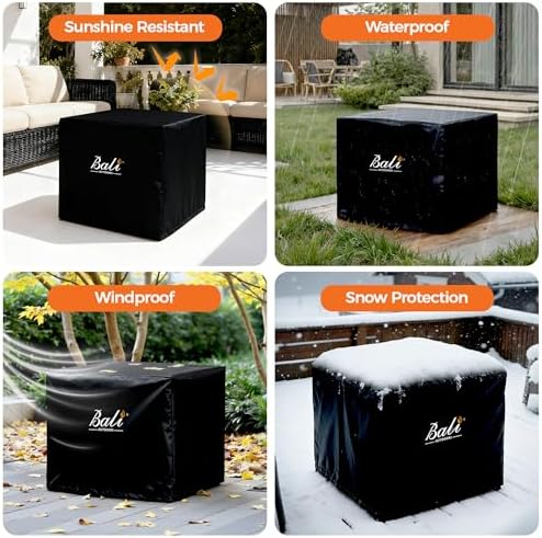 BALI OUTDOORS 32 Inch Square Patio Fire Pit Table Cover
