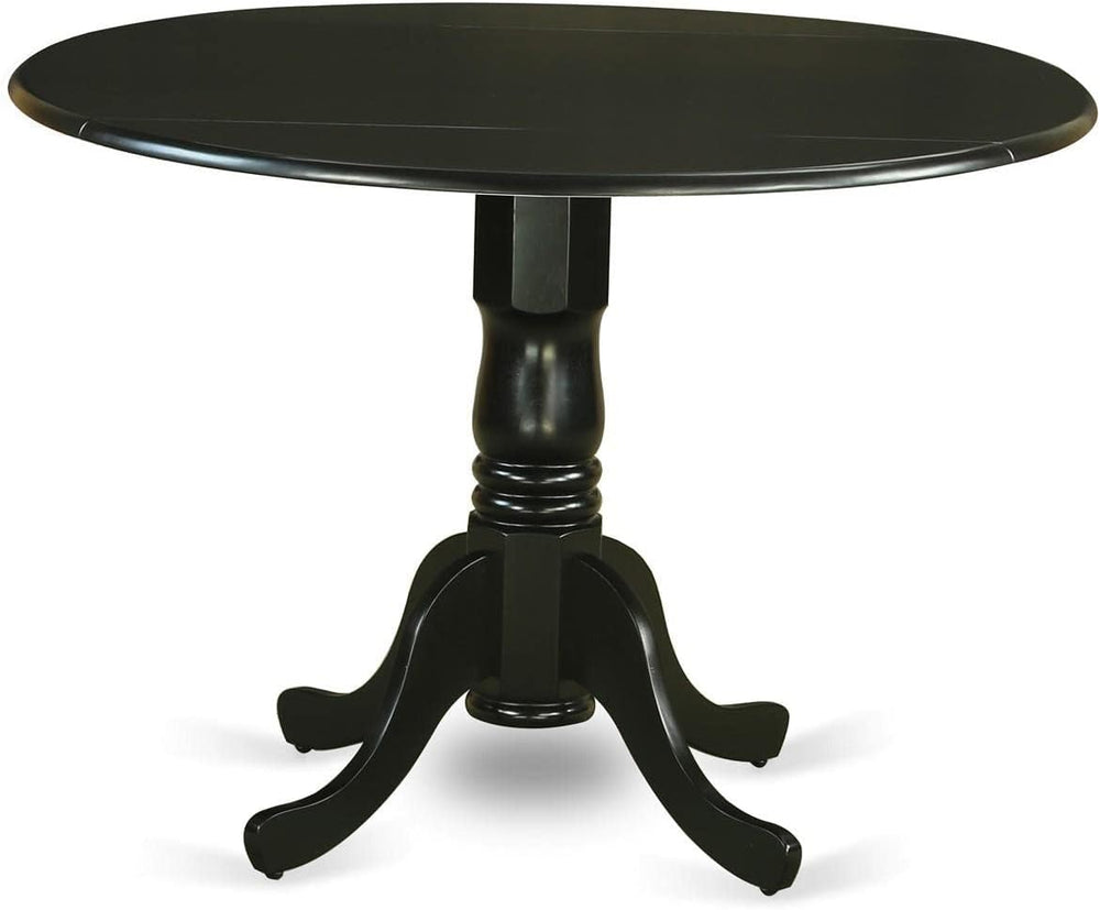East West Furniture DLBO5-BLK-W 5 Piece Dinette Set for 4 Includes a Round Di...