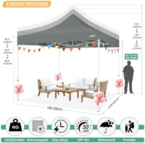 cobizi 10x10 heavy duty pop up canopy tent shown in use