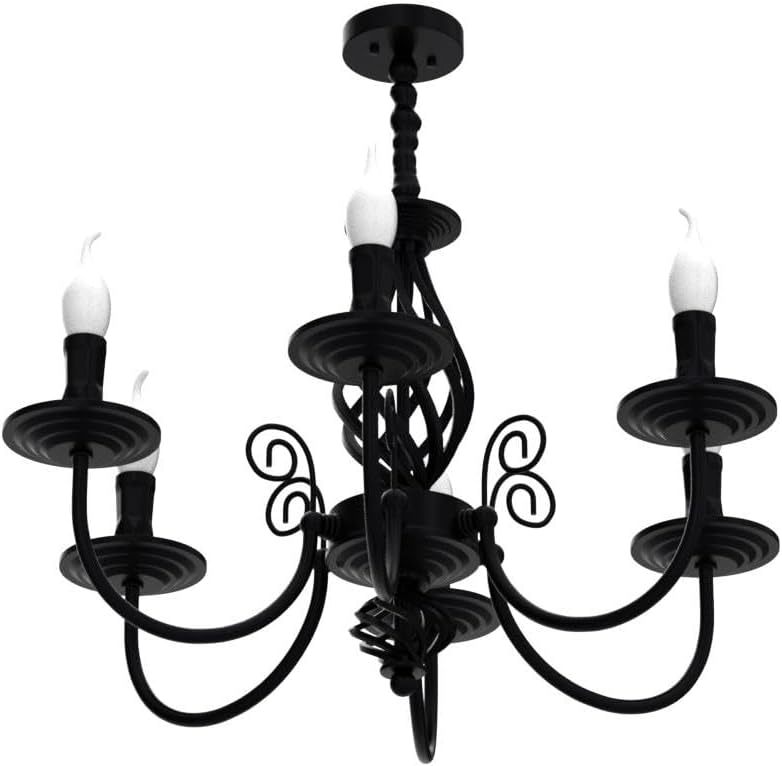 Jaycomey Black Chandelier, 6-Light Farmhouse Candle Light for Dining Room
