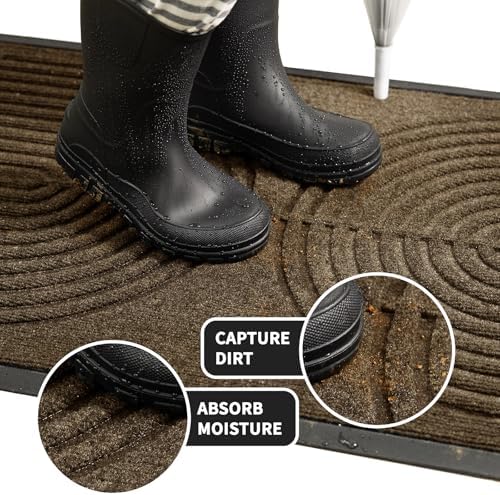 RORA Heavy Duty Door Mat Outside Entrance, Indoor Welcome Doormat 24x36