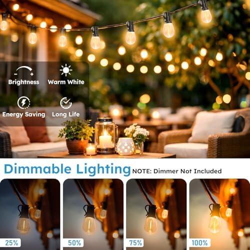 GvvooHome LED Outdoor String Lights, 200FT Waterproof Patio Lights with 62 Sh...