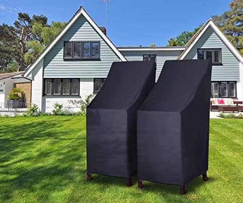 Stackable Patio Chair Covers, High Back Outdoor Chair Covers, 600D Heavy Duty...