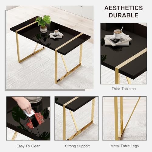 Modern Dining Table Set for 6, 55'' Dining Room Table Set with 6 Faux...