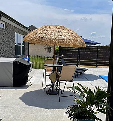 AMMSUN 7.5ft Hula Thatched Tiki Patio Beach Umbrella Hawaiian Style 10 Ribs U...