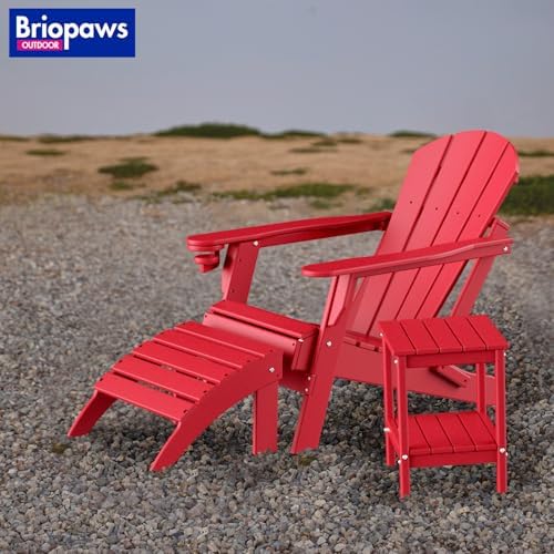 BRIOPAWS Outdoor-Side-Table | Small | HDPE Plastic | Patio End-Table | 2-Shel...