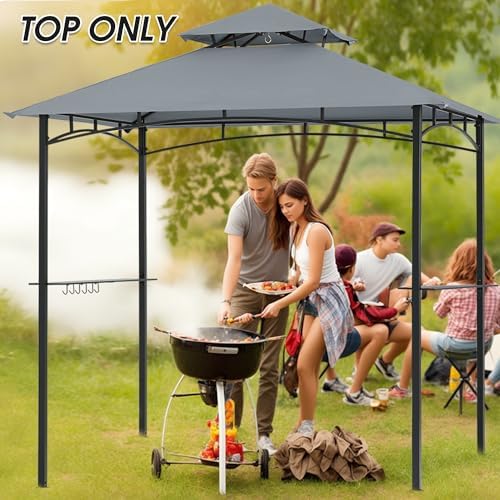 MASTERCANOPY Replacement Canopy top for Grill Gazebo L-GG001PST-F, Gray