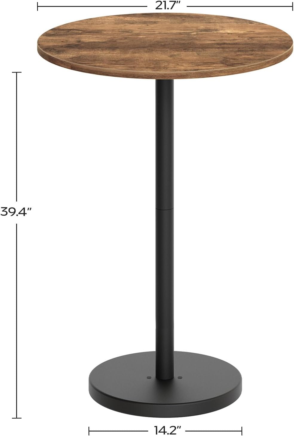 YATINEY Bar Table, Round Bar Table Set of 2, Counter Height Table, Pub Cockta...