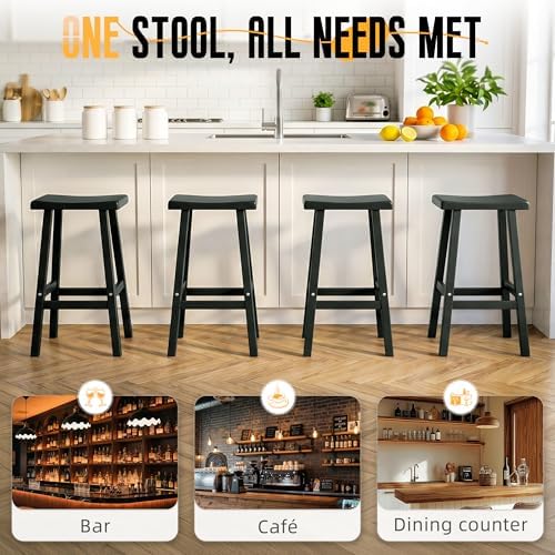 24-Inch Bar Stools (Set of 4) – Recycled Resin Counter Height Stools for Kitc...