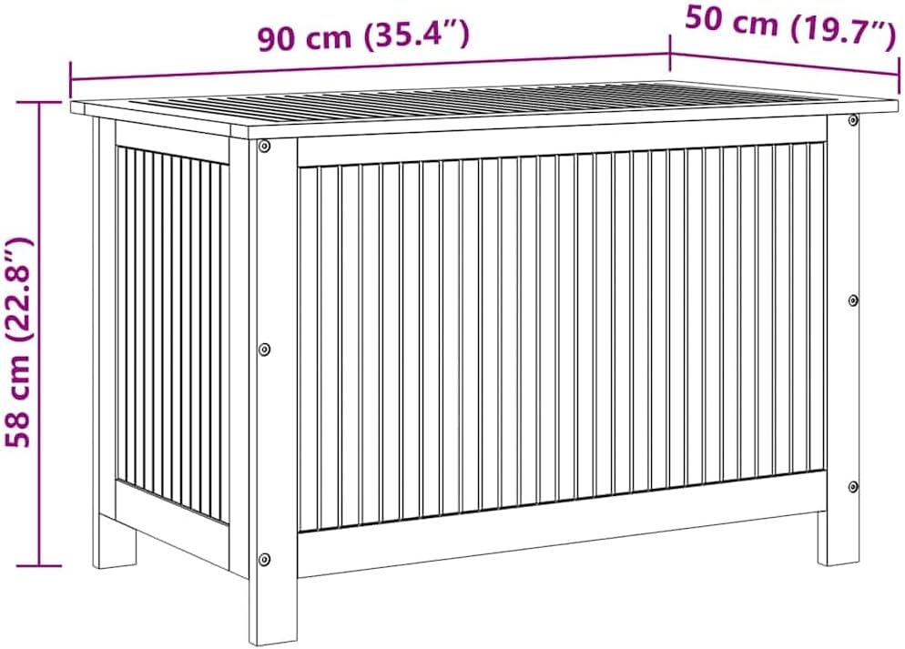 vidaXL Garden Storage Box 35.4"x19.7"x22.8" Solid Wood Acacia