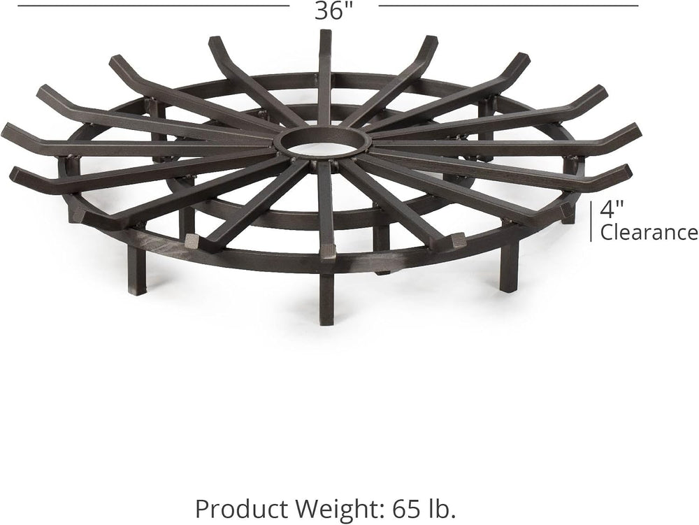Ash & Ember 36" Wagon Wheel Fire Grate, High-Efficiency Smoke-Free F...