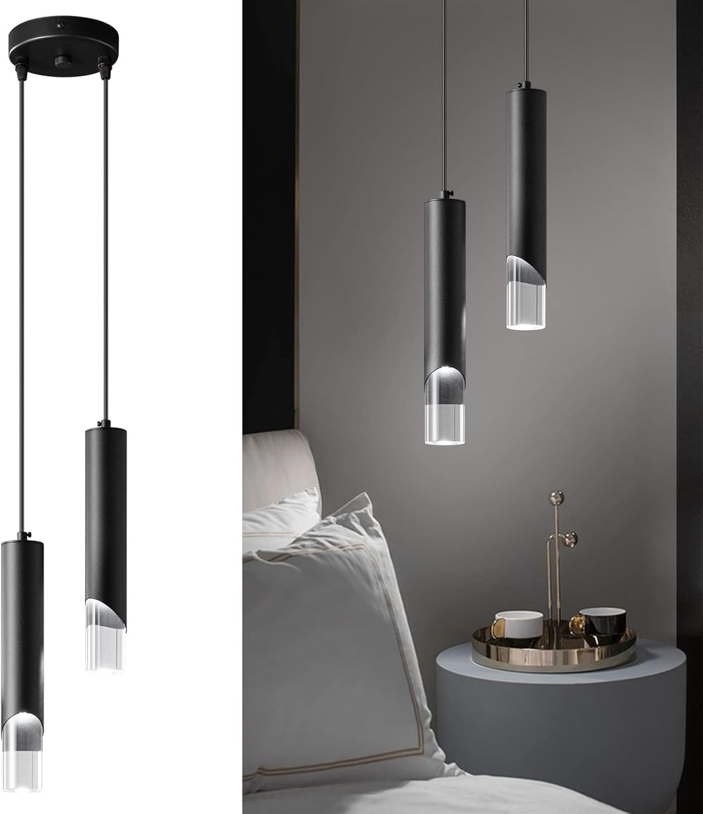 Modern Pendant Light Kitchen Light Fixture Dimmable LED Black Mini Pendant Li...