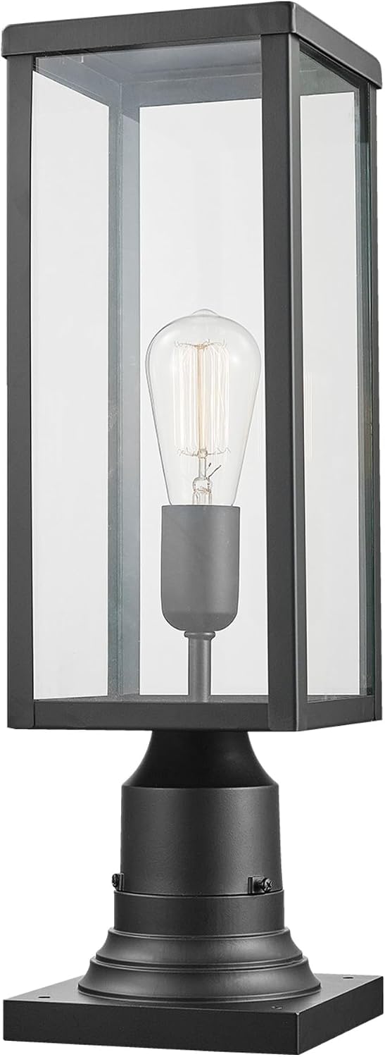 Globe Electric 44384 1-Light Outdoor Lamp Post Light Fixture with Base Adapto...
