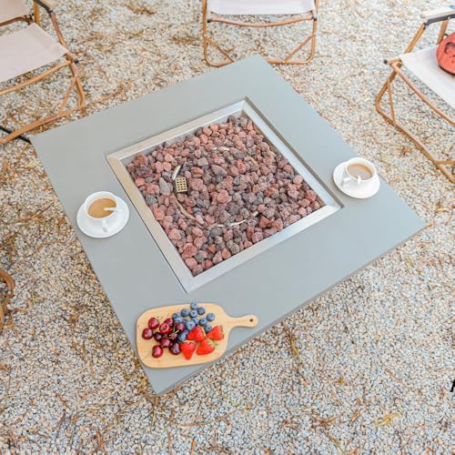Westport Concrete Fire Pit 34" x 34" Outdoor Patio Firepit Includes...