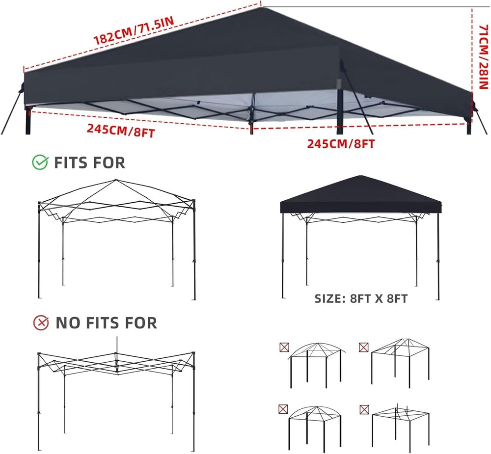 8x8 Canopy Replacement Top Only,Waterproof Pop Up Canopy Tent Top Replacement...