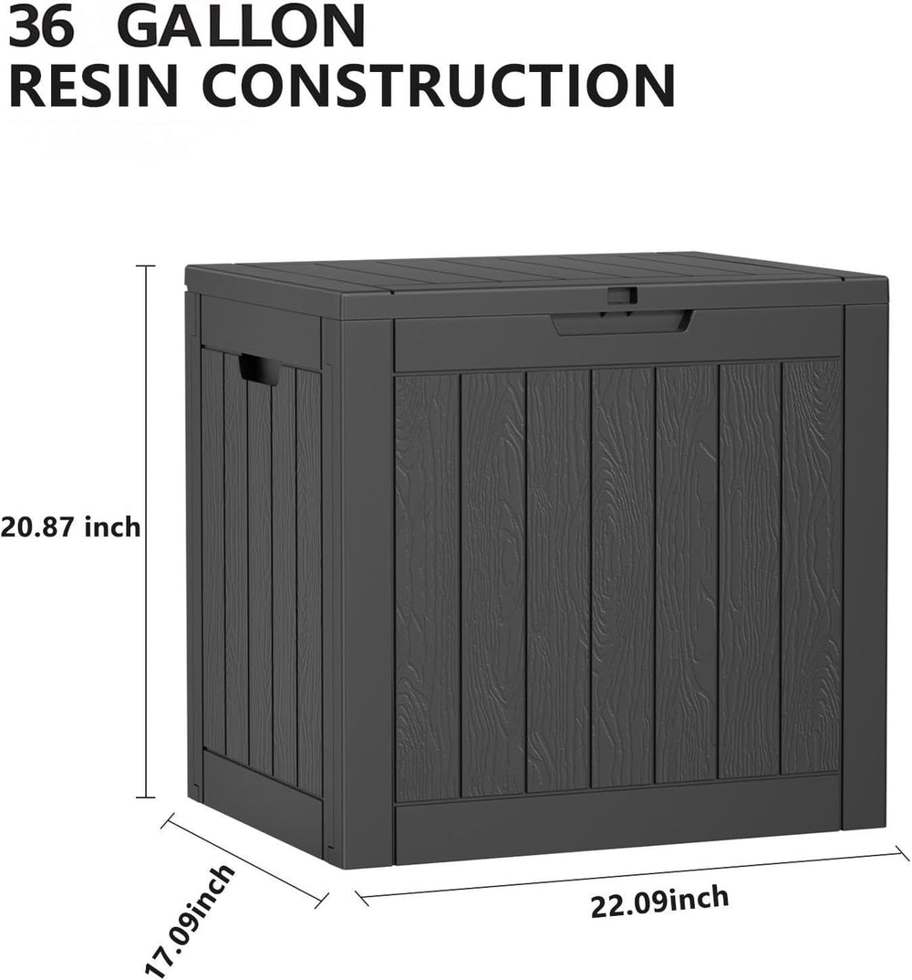 36 Gallon Outdoor Deck Box, Lockable Waterproof Outdoor Storage Boxes For Gar...