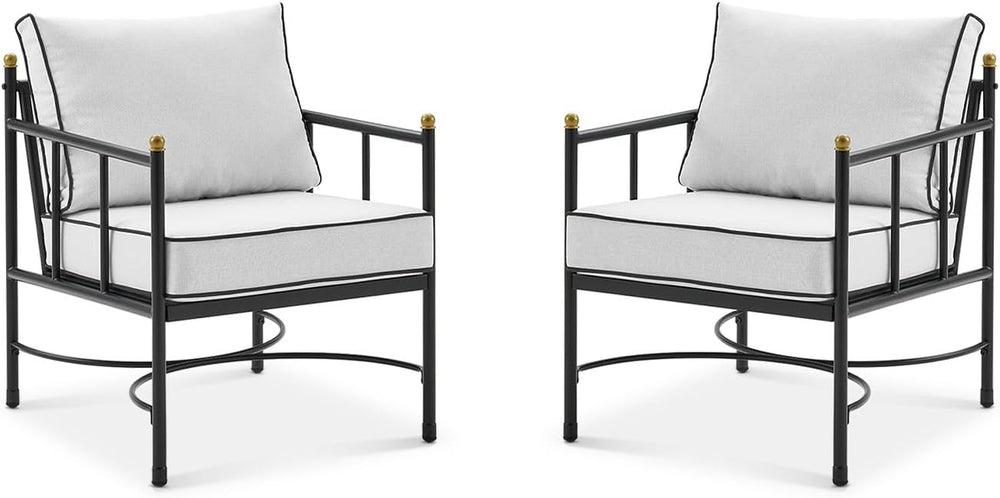 mopio Odelia Patio Chairs Set of 2, Outdoor Chair with Removable Cushions and...
