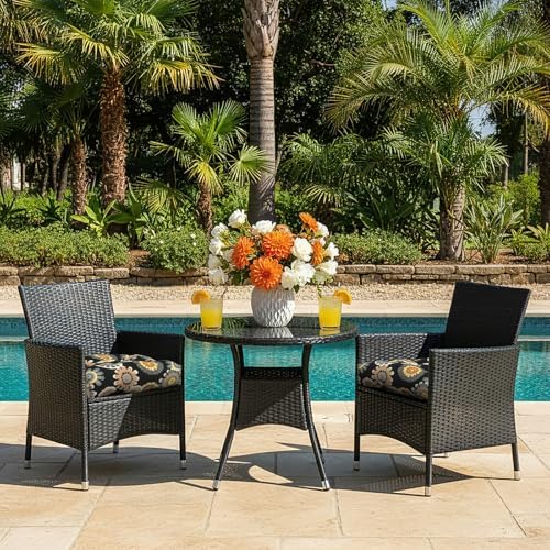 LVTXIII Outdoor Wicker Chair Cushions, 19"x19"x4" Patio Chair ...