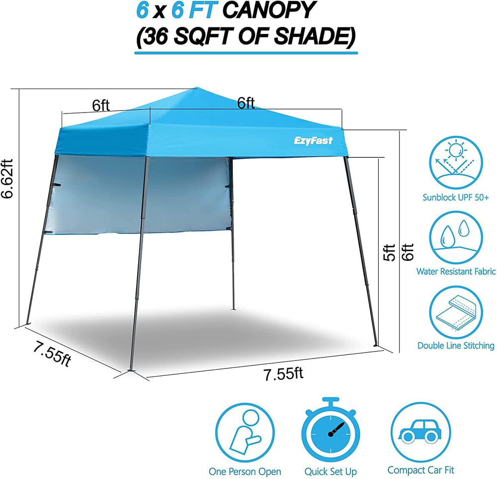 EzyFast Ultra Compact Backpack Canopy, Pop Up Shelter, Portable Sports Cabana...