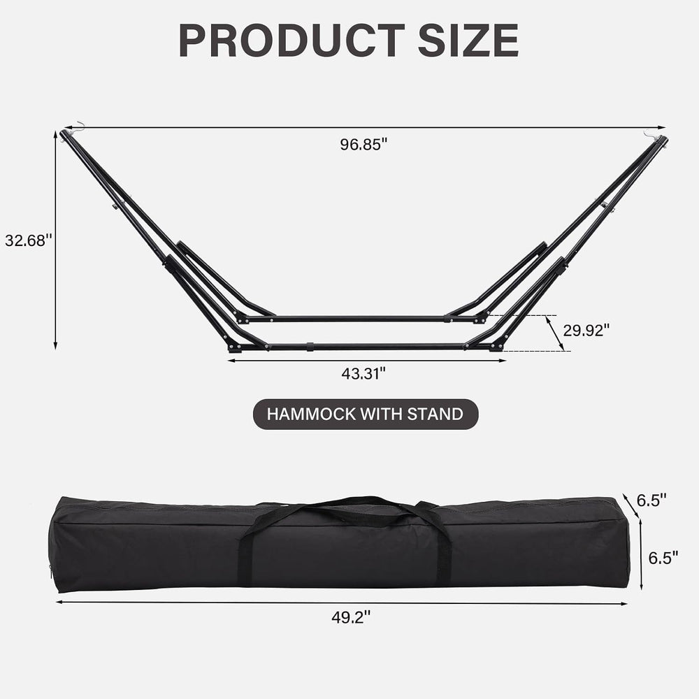 2 in 1 Hammock with Stand, Outdoor Hammock Swing Chair with Portable Heavy Du...