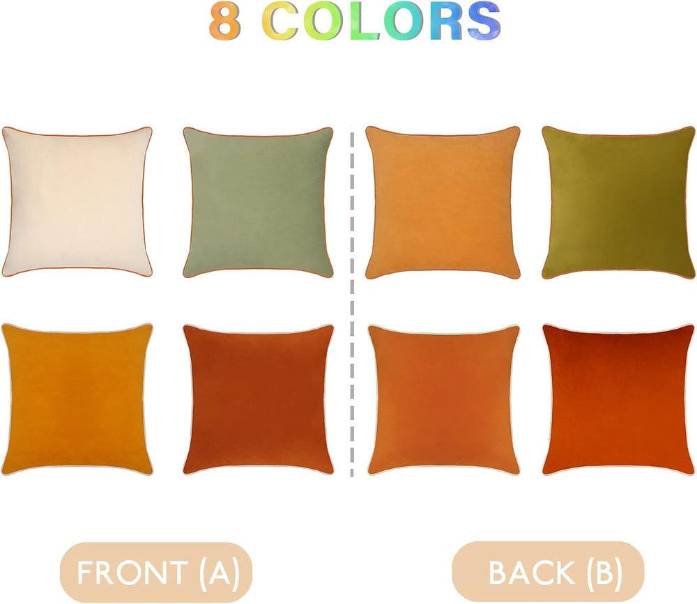 8-Colors Velvet Throw Pillow Covers 18x18 Inch Set of 4 Decorative Velour Pil...