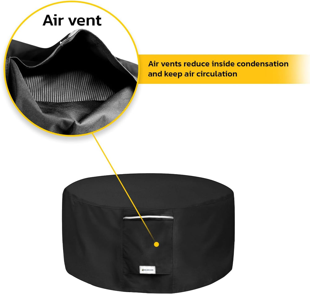 Seal Skin Covers Outdoor Fire Pit Cover – Round 44” Dia X 24”H, Heavy Duty Wa...