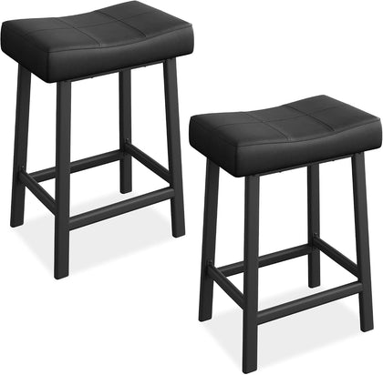 GAOMON Bar Stools Set of 2, 24" Counter Height Upholstered Padded Barstools