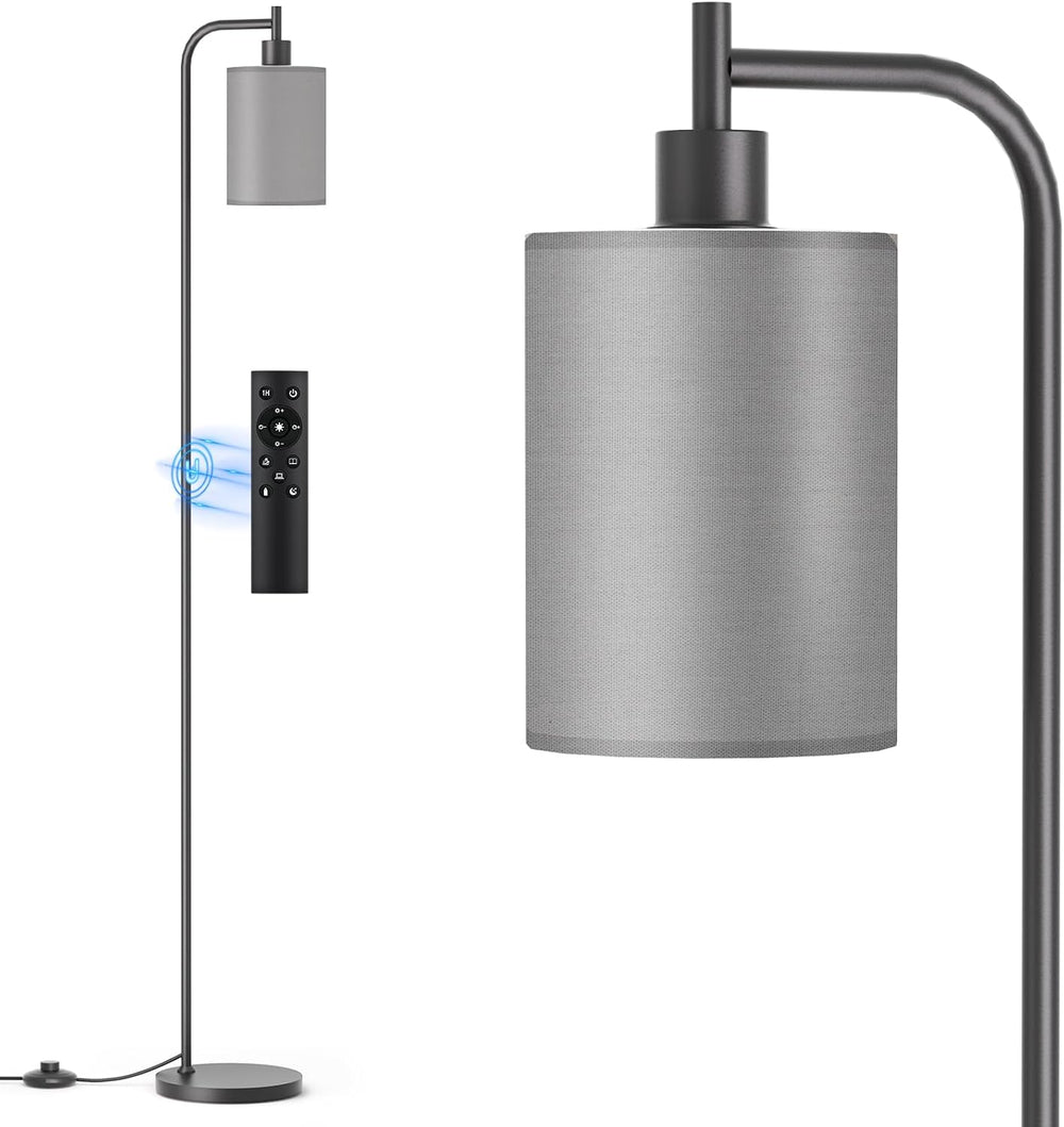 SIBRILLE Floor Lamp with Linen Shade, Dimmable Tall Standing Lamp with Remote...