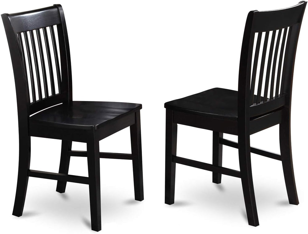 East West Furniture DUNO7-BLK-W 7 Piece Kitchen Table Set Consist of a Rectan...