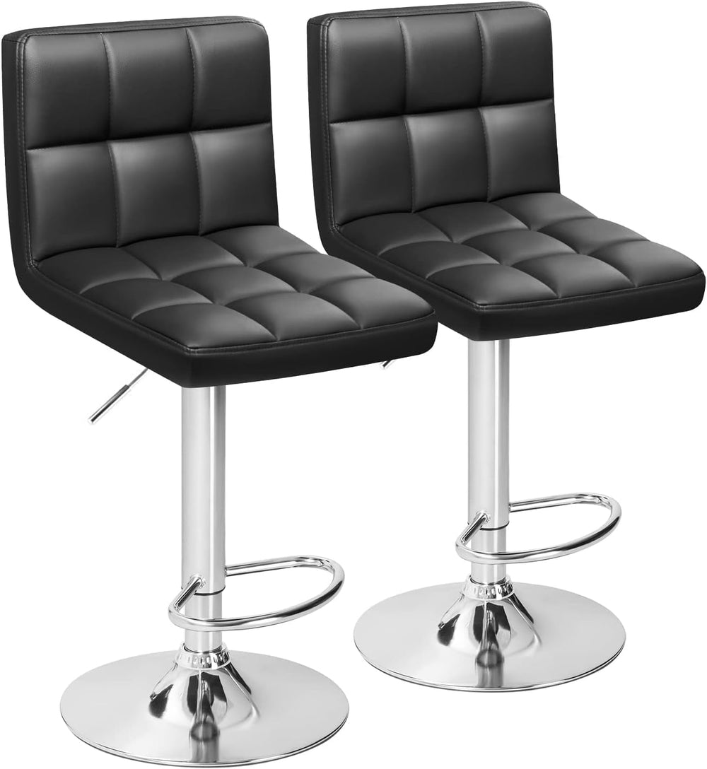 Furmax Bar Stools Modern Pu Leather Swivel Adjustable Hydraulic Bar Stool Squ...