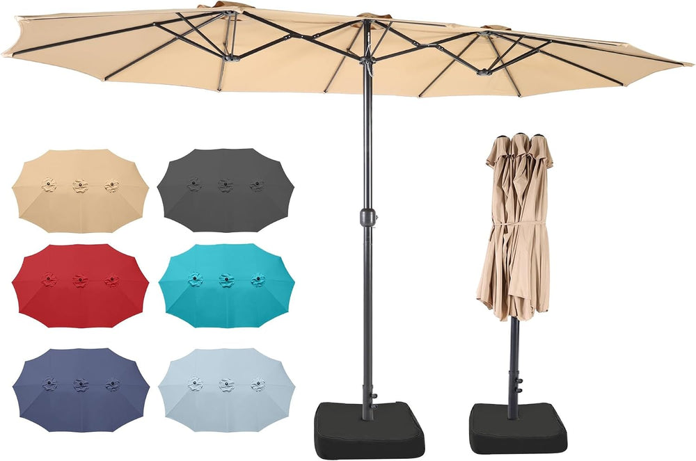 15ft Large Outdoor Patio Umbrella with Base Included