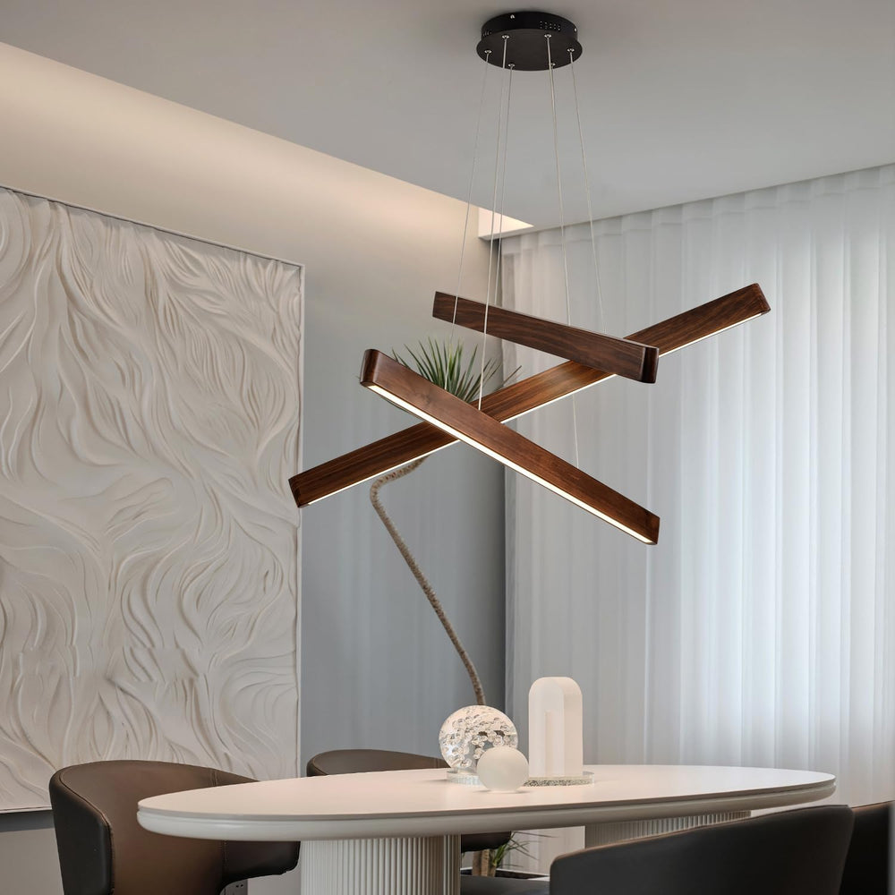 YISDESIGN 3-Light Linear Pendant,Dining Room Light Fixture,Modern Led Chandel...