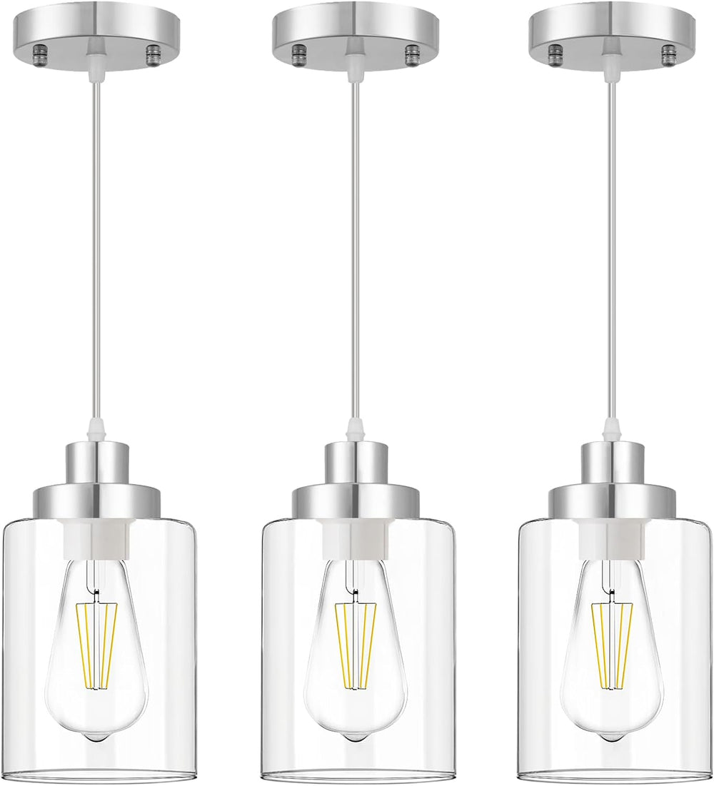 WimiSom Industrial Pendant Lighting, Modern Glass Shade Pendant Lights