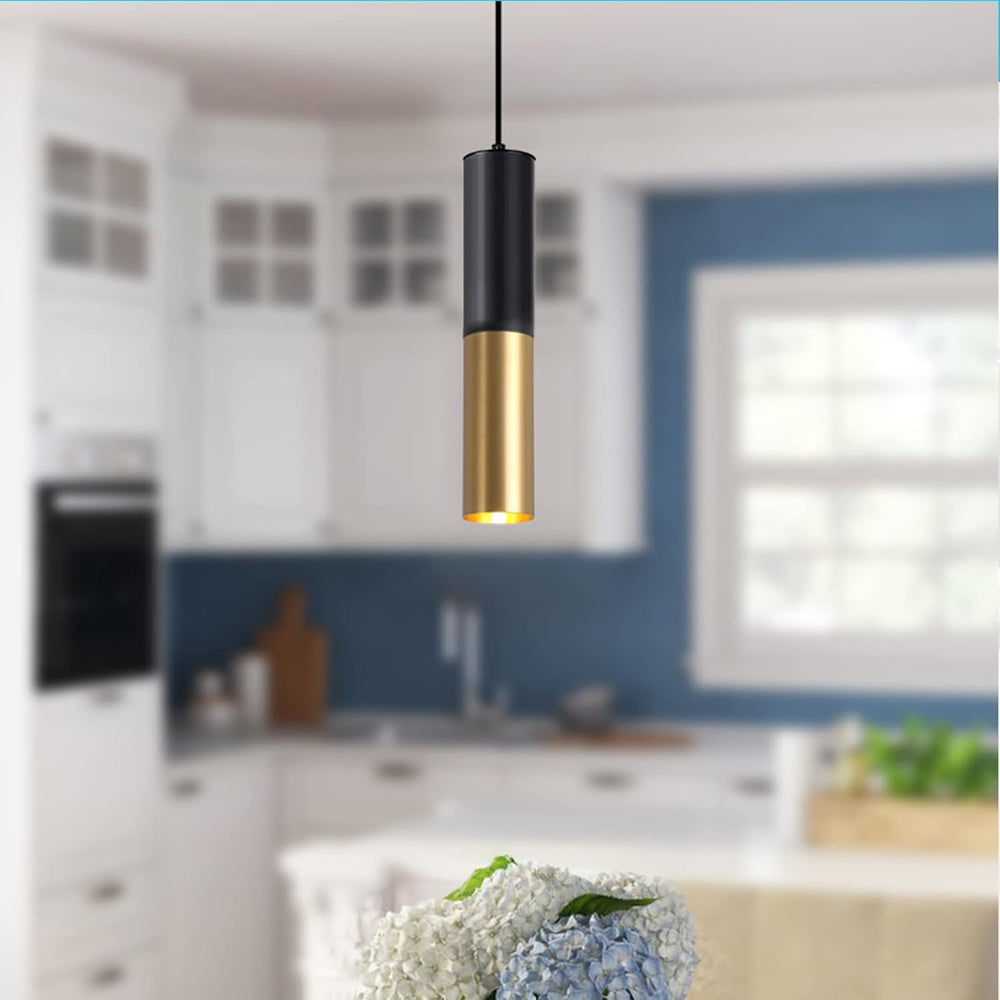 Modern Mini Pendant Light Set of 3, Metal Gold Black Pendant Ceiling Lamps Fi...