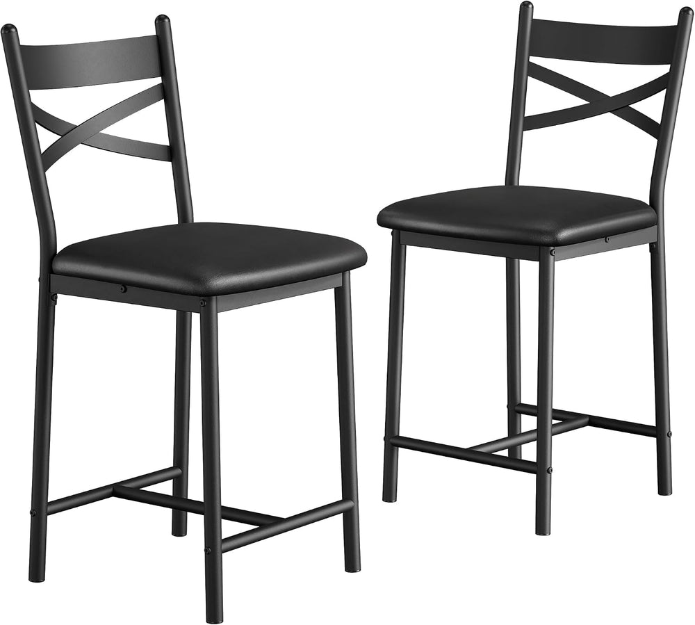 IDEALHOUSE 26" Bar Stools Set of 2, Counter Height Barstools with Back,B...