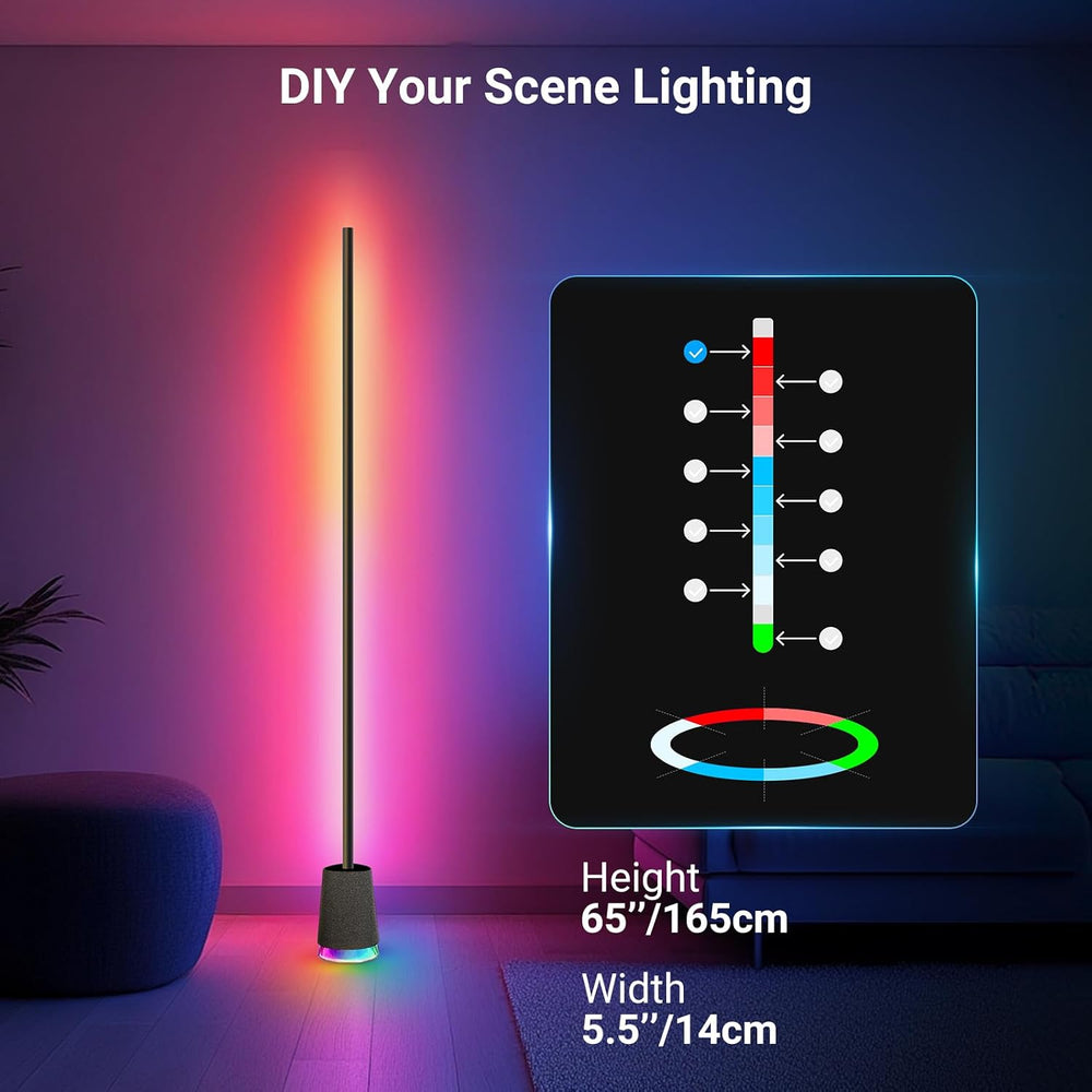 NEEWER NF06 RGB IC CW Smart Floor Lamp, 1500lm LED Standing Corner Light, APP...