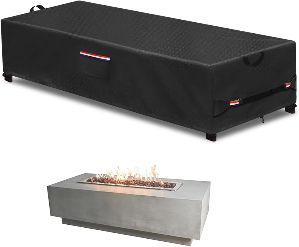 Rectangular Fire Pit Cover 60 inch,Heavy Duty 600D Waterproof Propane Gas Fir...
