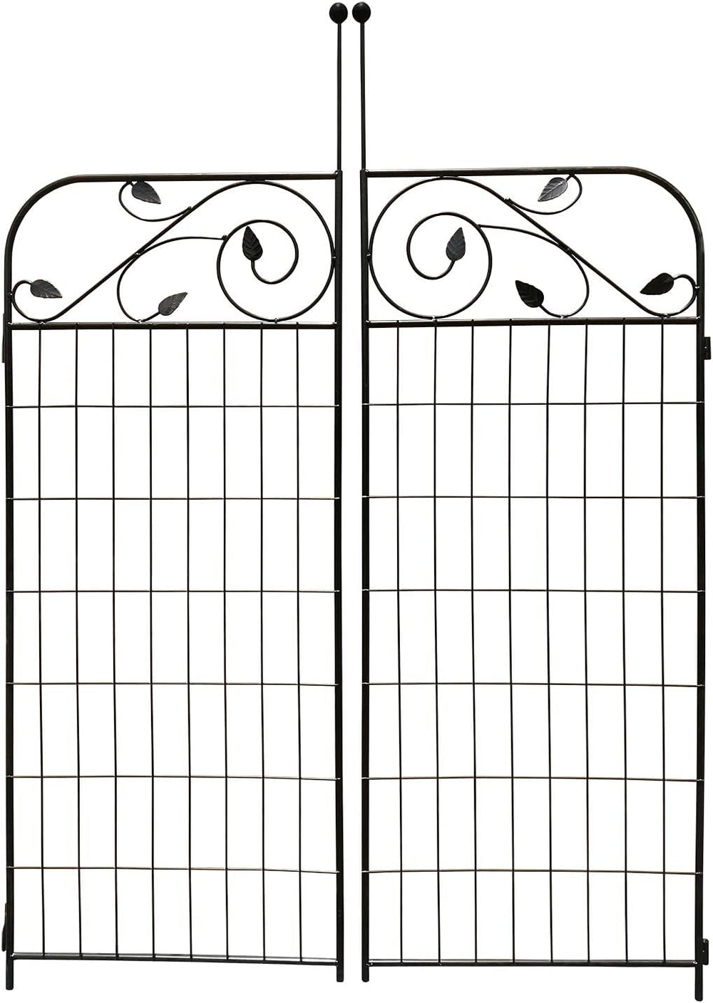 1 Pack 44 Inches x 36 Inches Black Coated Steel Decorative Garden Fence Gate ...